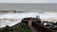 Enjoying the ocean spray at Bekal Fort, Kerala