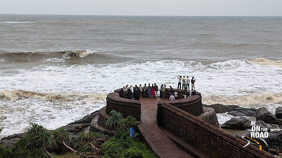 Enjoying the ocean spray at Bekal Fort, Kerala