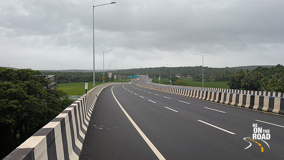 Beautiful new expressway NH 44 running from the north to the south of Kerala