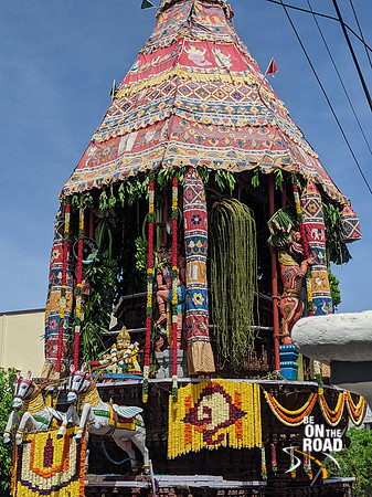 The beautifully decorated rath during Kallidaikurichi Brahmotsavam