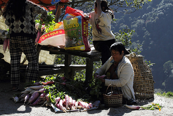 Street Vegetable Seller from Bhutan