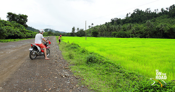 Riding through the countryside of El Nido, Philippines