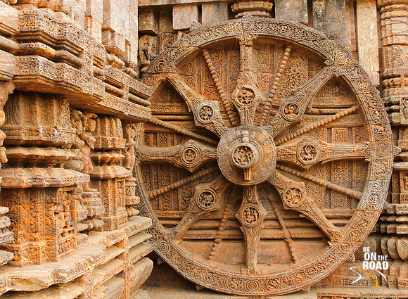One of the 24 wheels of the Sun temple chariot at Konark, Odisha