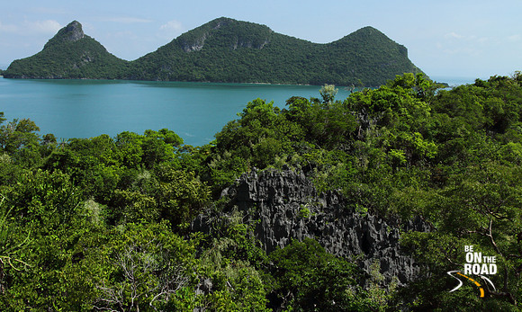 View from a typical Angthong limestone cliff hike