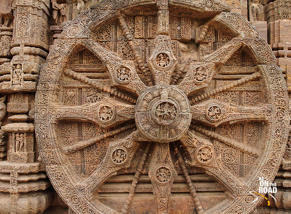 Different Positions from Kamasutra on the Konark Sun Temple CHariot Wheels
