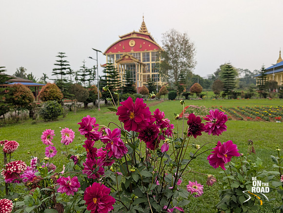 Pretty flower graden surrounding the temple area