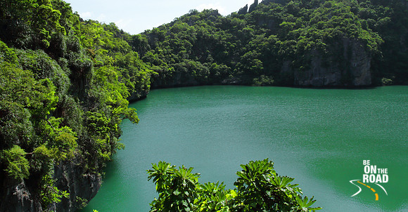 Emerald Lake as seen from Moe Koh Island, Thailand