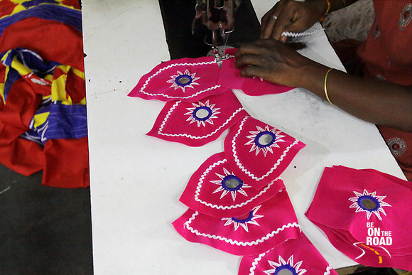 Creation of Chandua art at Pipili village, Odisha