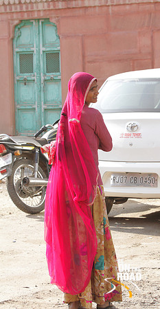 The colorful attire of local Rajasthani women
