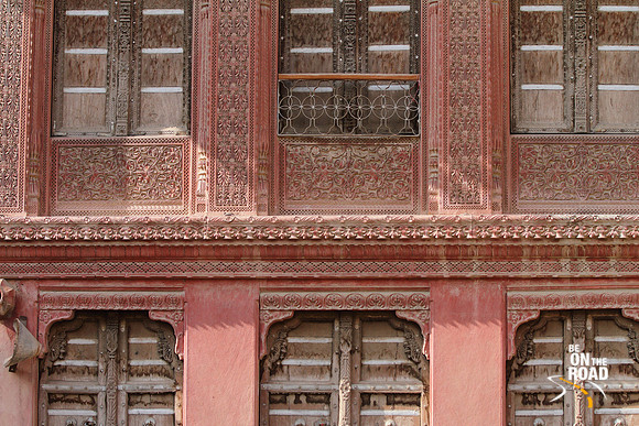 Beautiful doors and windows of Havelis in Bikaner, Rajasthan, India