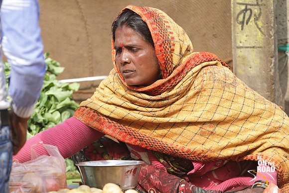 Portrait of local vegetable seller from Orchha, Madhya Pradesh