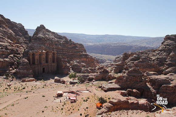Petra monastery carved out of rocky mountains, Jordan