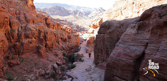 Trekking up the rocks of Petra, Jordan