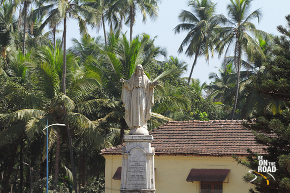 Statue of Jesus opposite Se Cathedral, Old Goa, India