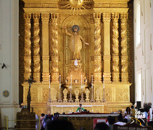 The main altar at Basilica of Bom Jesus, Old Goa, India