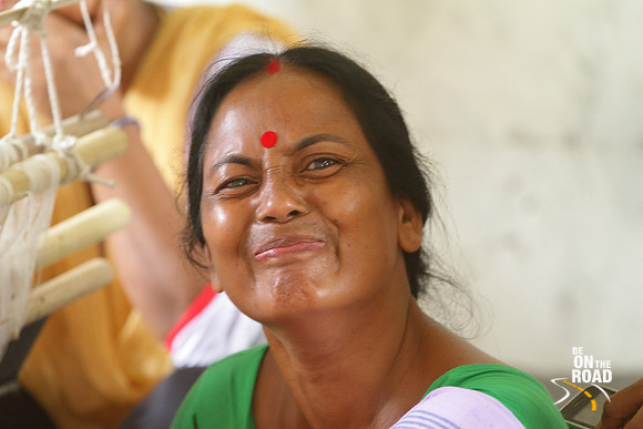 The bemused look of a Mishing tribal woman, Panbari, Kaziranga, Assam