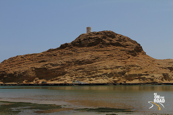 Watchtower overlooking Ship building Factory of Sur, Oman