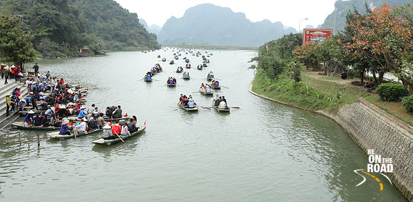 Boating on the Tam Coc river, Ninh Binh, Vietnam