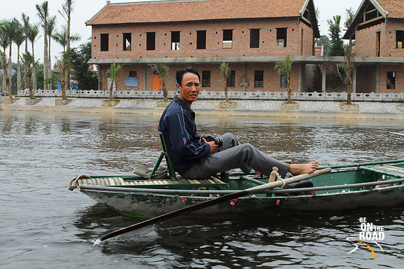 The famous foot rowers of Tam Coc river, Ninh Binh, Vietnam