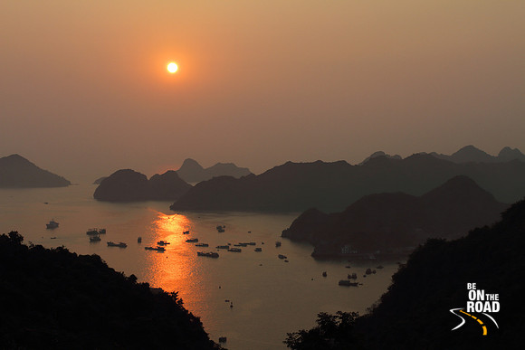 Sunset colors at Halong Bay, Vietnam