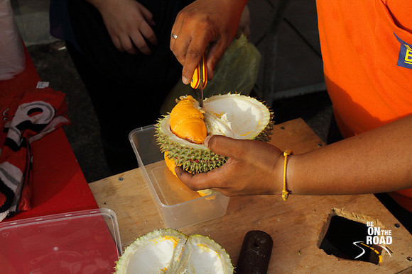 Smacking into the smelly, yet delicious Durian fruit at Penang, Malaysia