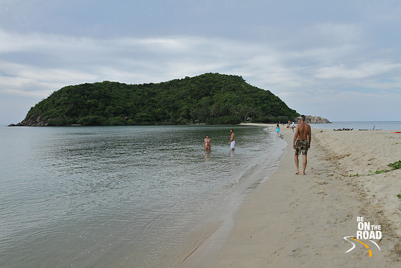 Haad Mae Haad Beach connected with Koh Ma island during low tide