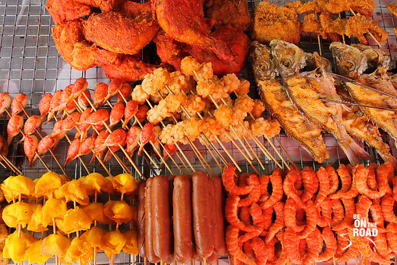 Seafood and Meat on display in the markets of Ko Phi Phi
