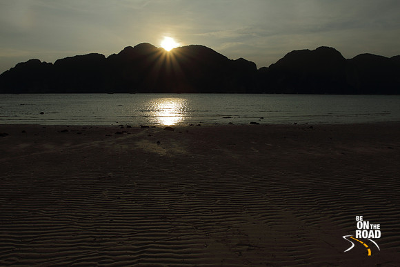 Sunset over the mountains of Ko Phi Phi, Thailand