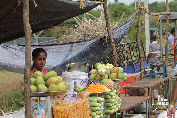 Raw Mango salad stall at Barachukki Falls view point, Karnataka