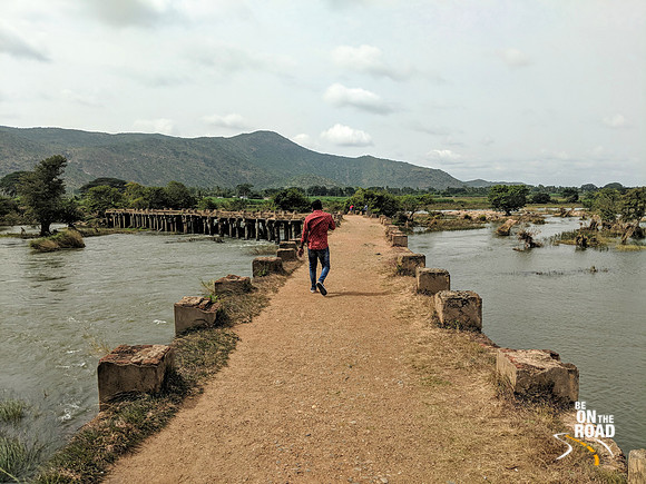 The ancient stone bridge on the river Cauvery