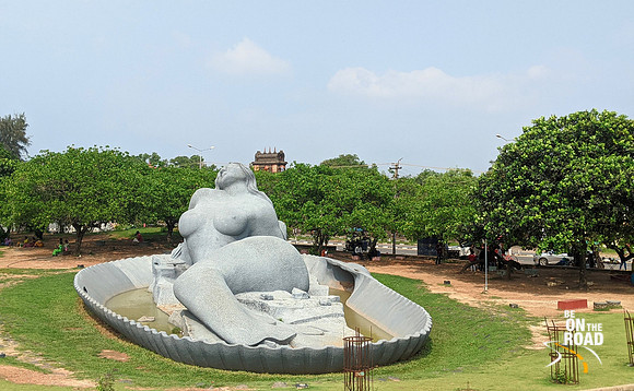 Large stone mermaid next to Shangumugham beach, Thiruvananthapuram