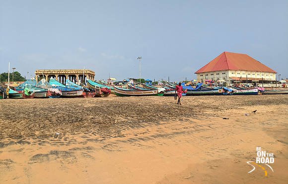 Local strolling on Shangumugham Beach, Thiruvananthapuram