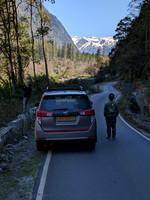 Admiring the snow capped views enroute Bruni in eastern Arunachal Pradesh, India