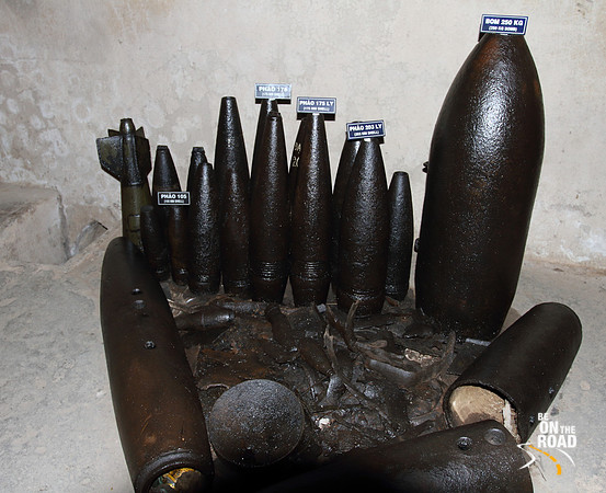 Shells made by Viet Cong displayed at Cu Chi Tunnels