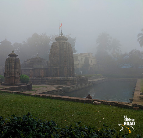 Mukteshwar Temple and pond covered in mist