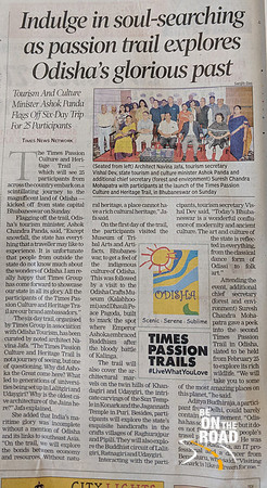 Times Passion Trails featured in Times of India newspaper