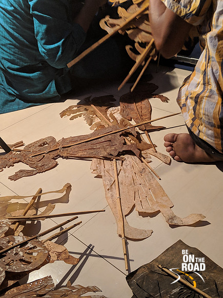 Shadow puppetry backstage moment