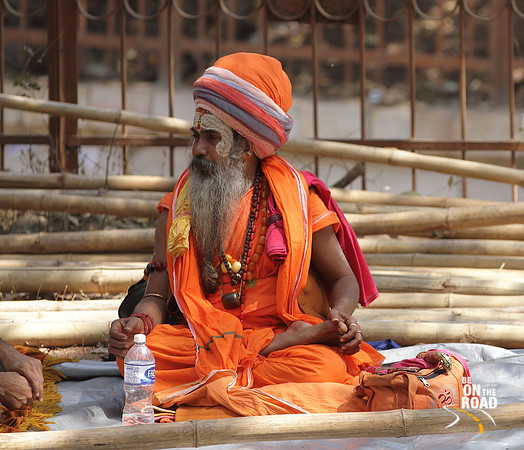 Sadhu baba in front of Khandagiri caves, Odisha