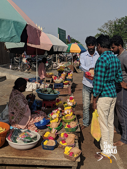 Buying Archana plate to offer to the devi - Chamundeshwari Temple, Mysore