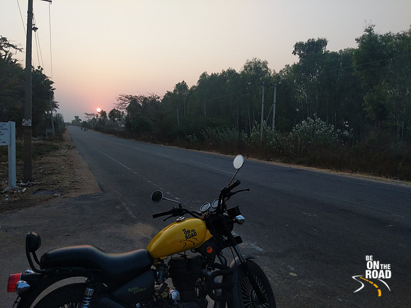 Sunrise shot during Sunday motorcycle ride to Mysore