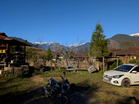 Gorgeous view of the snow capped mountains from Mili homestay, Anini