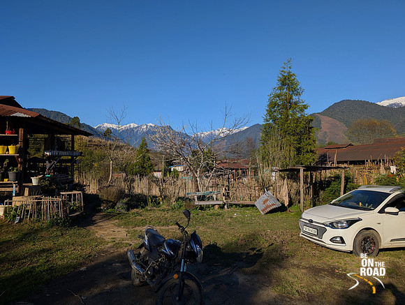 Gorgeous view of the snow capped mountains from Mili homestay, Anini