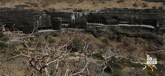 A wide view of the Ajamta cave layout