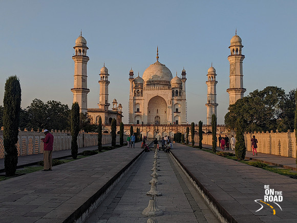 Bibi Ka Maqbara donning sunset colors