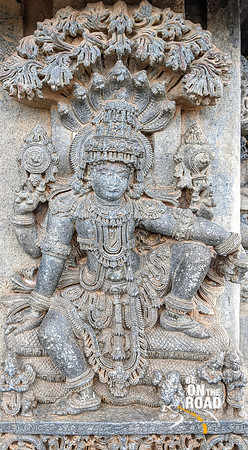 Amaranarayana seated on Anant Nag - Lakshmi Narasimha Temple, Nuggehalli