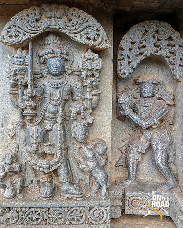 Bhairava with goblin to his left - Lakshmi Narasimha Temple, Nuggehalli