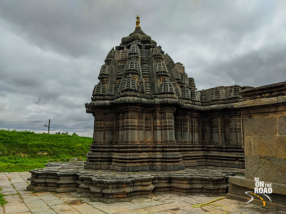 Sadashiva temple of Nuggehalli and dark monsoon clouds
