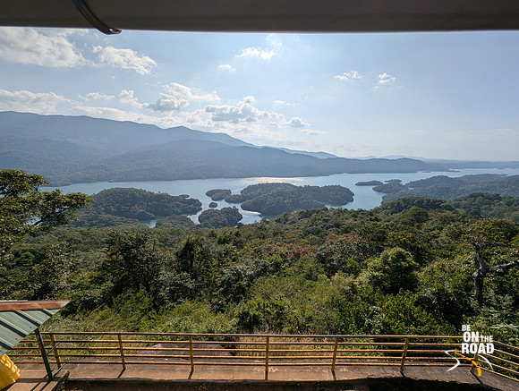 Panoramic view of the Thenmala Dam from Rosemala View Point, Kerala