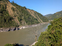 First view of the Siang river enroute Pasighat from Aalo