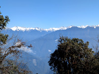 Long range of snow capped mountains as seen from Mayodia pass